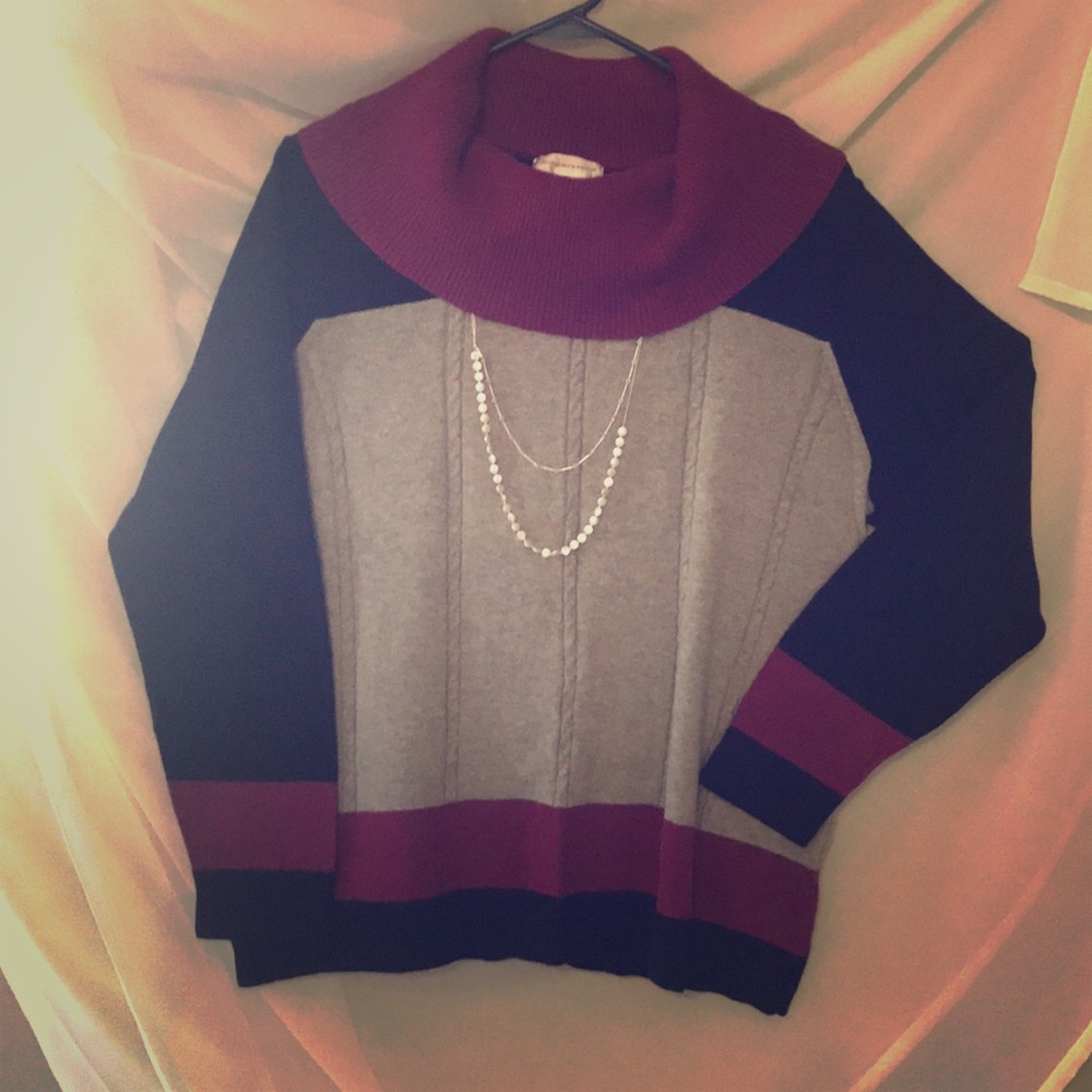 Christopher & Banks sweater and necklace
